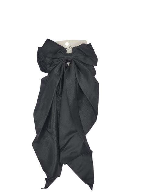 Stylish Multicolor Large Bow Hair Bow – Fixed Hair Clip for Girls – Soft Design with High Quality Material – for Daily Use and Occasions – Strong Hold Without Pulling or Damage to Hair. (Black)