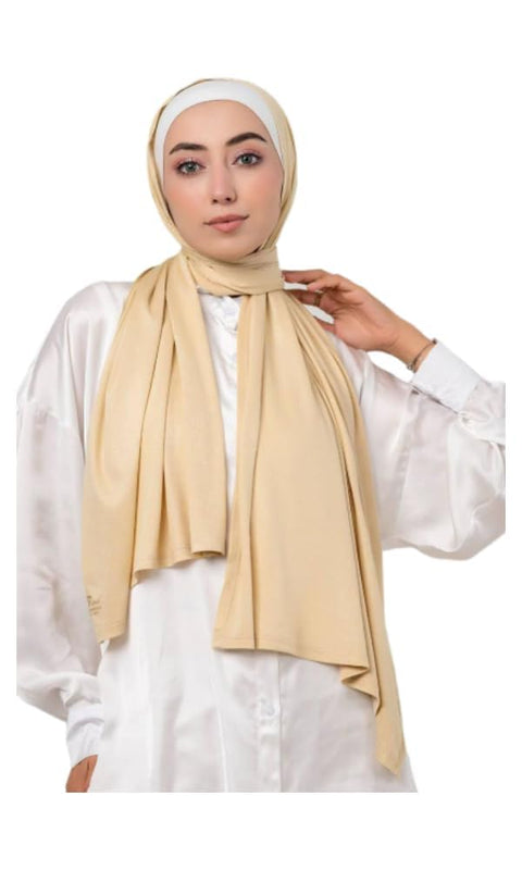 Plain Gel Veil Hijab – Premium 100% Egyptian Cotton with Lycra, Size 63 × 170 cm, Lightweight & Breathable Solid Scarf for Women