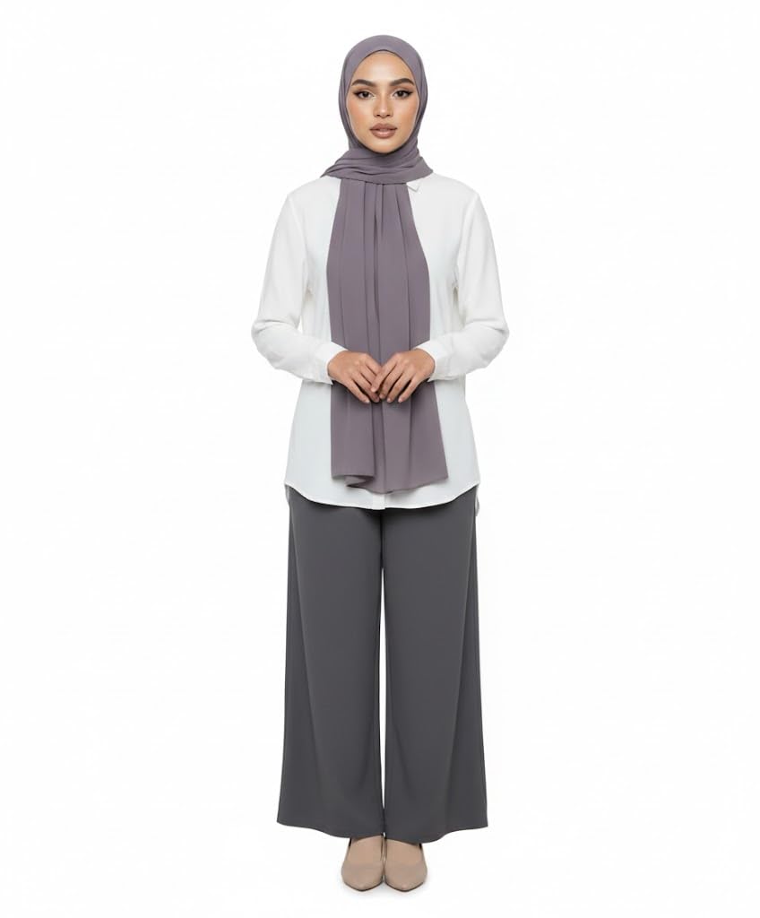 Sutra Mini Plain Chiffon Scarf for Women