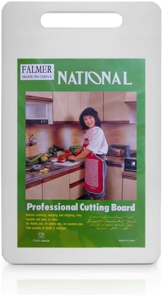 Board Cutting Plastic with Easy Grip Handle - BPA Free, Dishwasher Safe, Thick Durable Chopping Board for Kitchen Prep, Knife Friendly for Meat, Vegetables, Fruits and Cheese