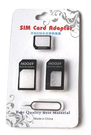 Adapters Nano SIM to Micro SIM and Standard SIM Card Adaptors for All Phones, Black