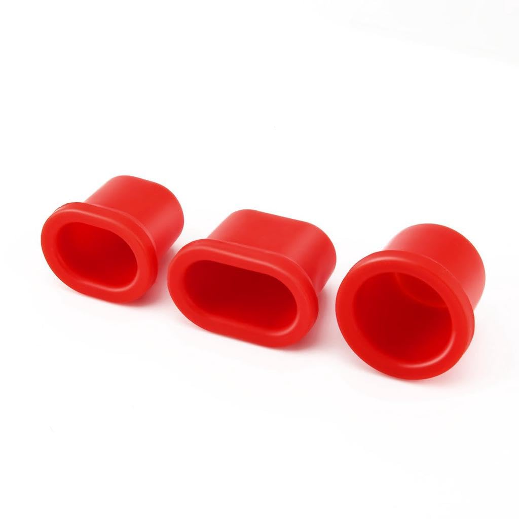 Self Suction Lip Plumper Pump for Plump Lips in Seconds, 3pcs Different Sizes: Small Oval, Large Oval Magnifier, Large Round Red Plastic for Natural and Instant Magnification