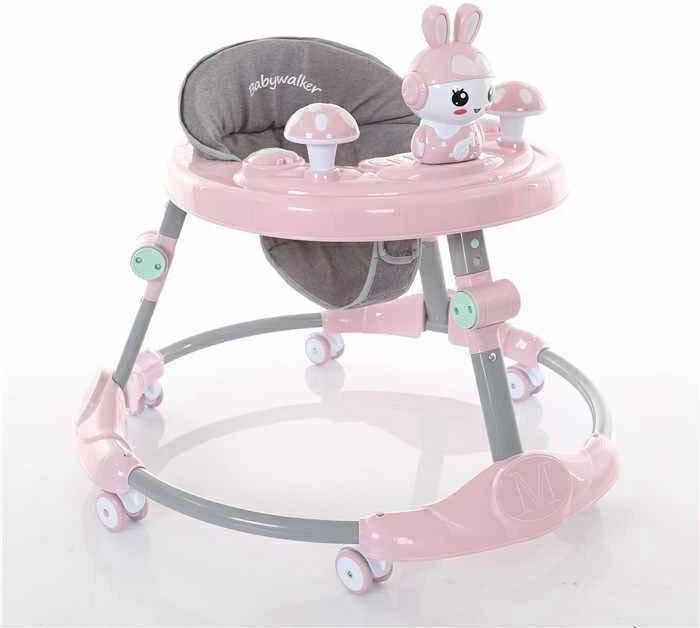 Walkerr with Easy Fold Frame for Storage, Ages 6 Months (PINK)