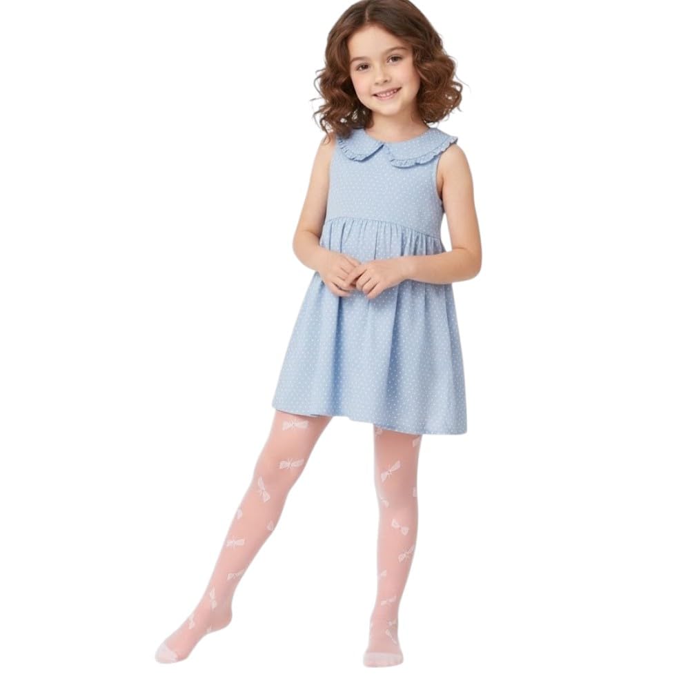 Ghils Girls Crystal Patterned Transparent Sock Trousers, 20 Dana, 70% Polyamide & 30% Lycra