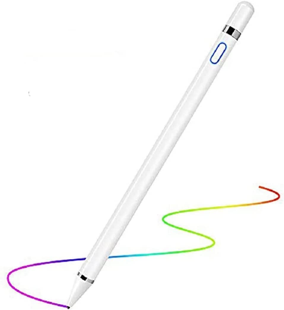 Active Stylus Pens for Capacitive Touch screen, Rechargeable Fine Point Universal Digital Pen, Compatible iPad/ iPad Pro/ HP/ Samsung Android/ Tablets/ Phones IOS and all other Smart Devices. (WHITE)