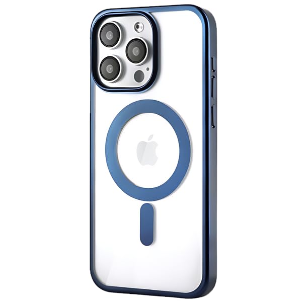 Next Store Magnetic Hard Edge Case with Screen and Camera Protection - Compatible with iPhone 16 Pro Max Supports Magnetic Charging and Car Mount - Durable Design. (Blue)