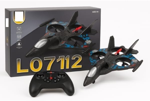L0712 War Plane - Rotating Drone Gravity Sensor Light - 6-Axis Gyroscope 2.4GHz Remote Control Aircraft 3D Flying Drone - Great Gifts for Kids Adults