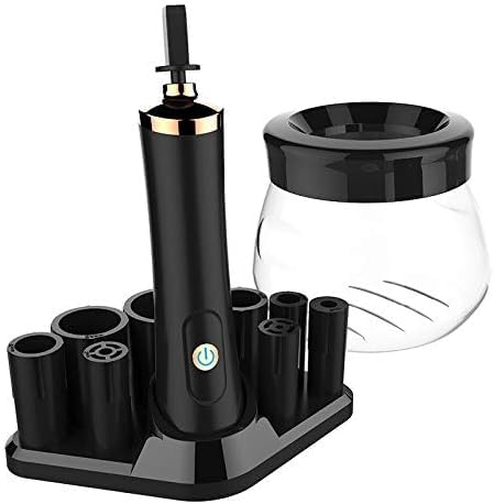 Electric Makeup Brush Cleaner with Brush Clean Mat, One-Click Operation Automatic Cosmetic Brush Cleaner Makeup Brush Tools for All Size Beauty Makeup Brushes, Gift for Women Wife Friend (Clear)