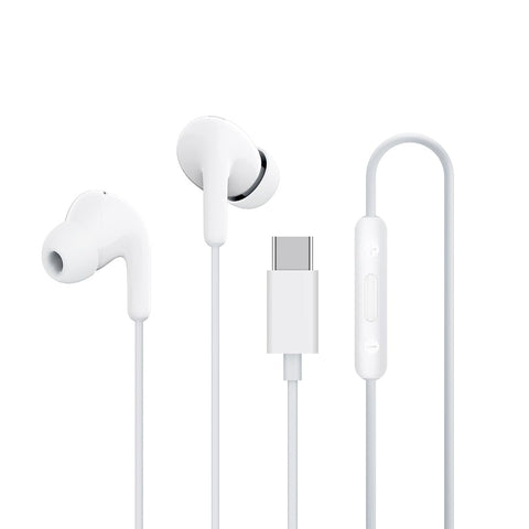 Xiaomi Type-C In-Ear Earphones – 12.4mm Dynamic Drivers, Built-in HD Microphone, IP54 Dust & Water Resistant, Ergonomic Design, USB-C Wired Earbuds for Android Devices – White