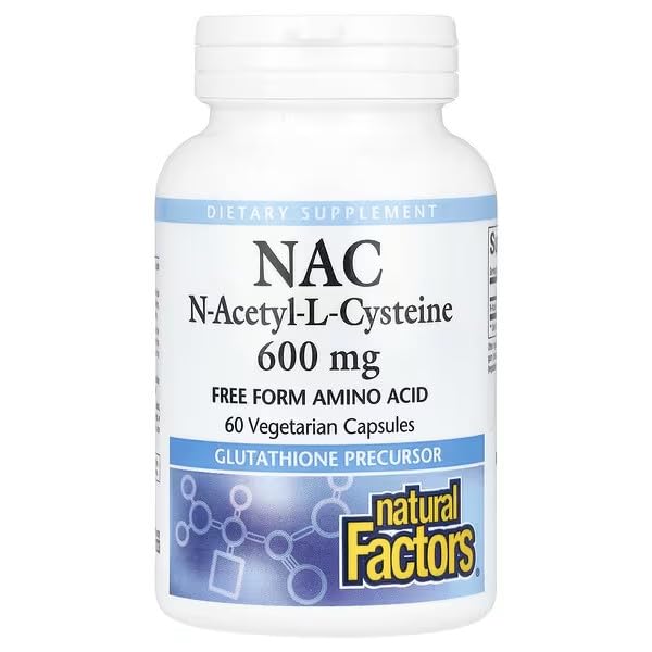 N-Acetyl-L-Cysteine (NAC), 600 mg, 60 Vegetarian Capsules (60 Count) Third Party Tested, Vegan Friendly, Gluten Free, Manufactured in The USA