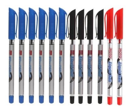 Roto Rollerball Pen 0.7 mm - Dozen - 6 Blue - 4 Black - 2 Red