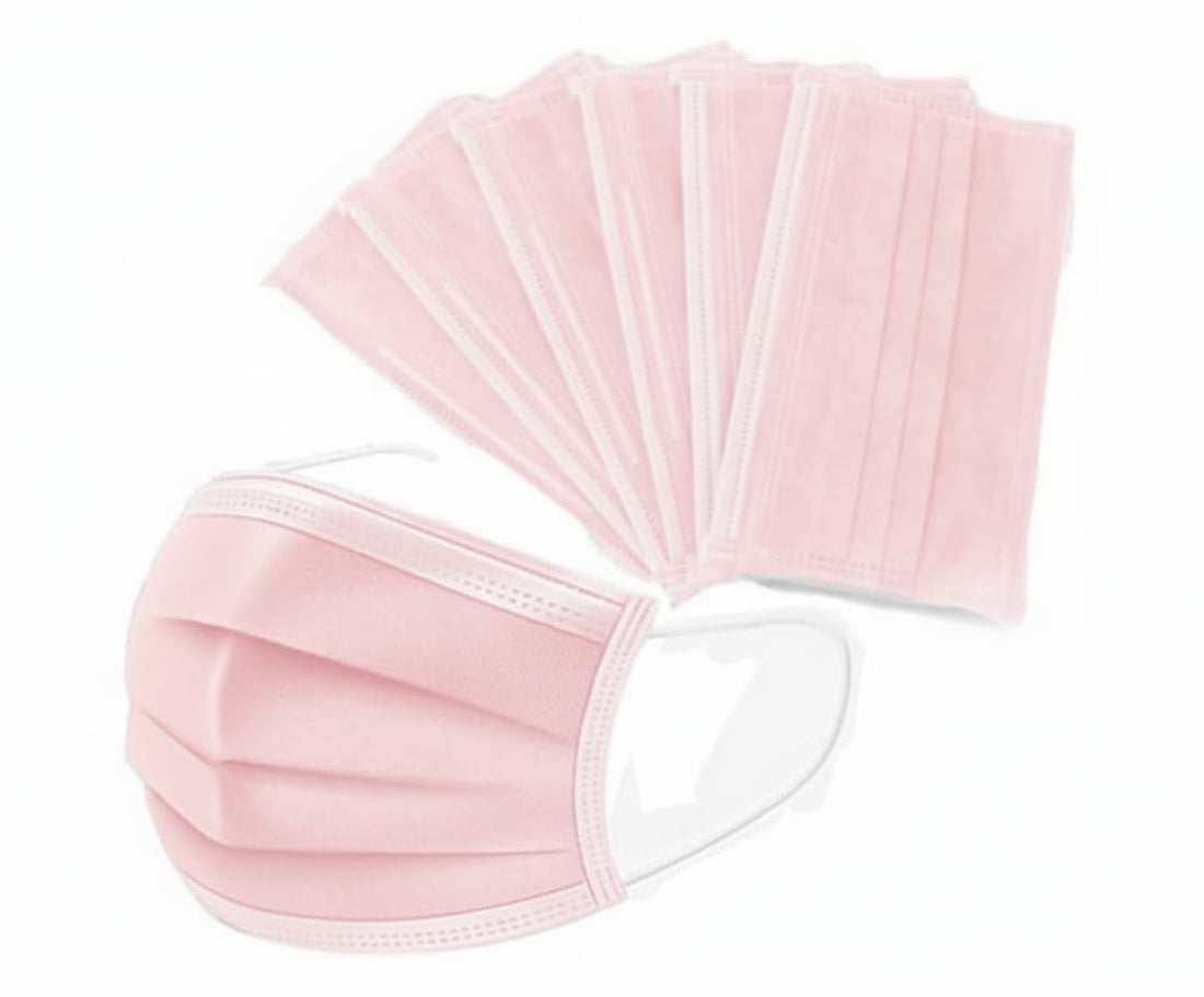 OVA Face Mask Disposable – 50 Pack, 3-Layer Protection for Everyday Use, Pink