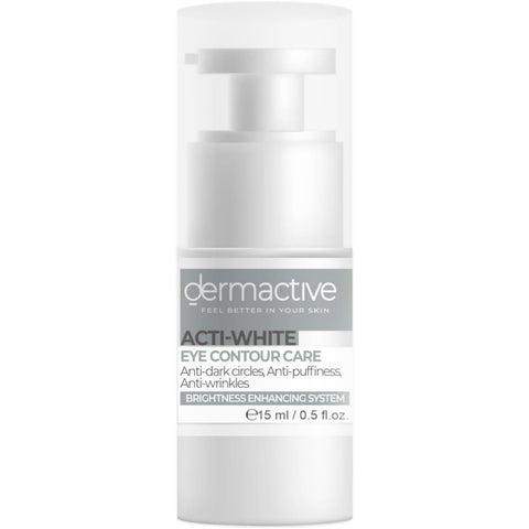 DERMACTIVE Acti White Eye Contour – 15 ml 4-in-1 Eye Solution, Brightens, De-Puffs, Hydrates, Revives Tired Eyes All Skin Types, Fragrance-Free, Daily Use – AM & PM