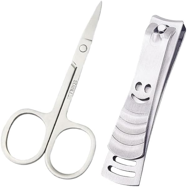 Manicure Set 2 Pieces Stainless Steel Manicure Set Manicure Set for Women and Men Travel Nail Care Tool Set (Silver)