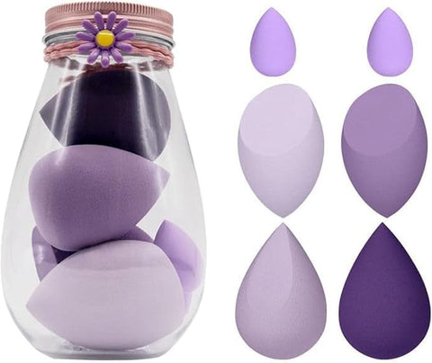 Beauty Blender Makeup Sponge Set Inside Clear Jar Gift - 6 Pieces