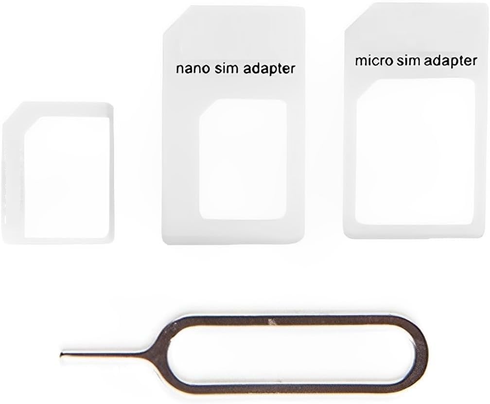 4-in-1 SIM Card Adapter Kit with Ejector Tool – Convert Nano and Micro SIM for All Phones – High Quality & Easy to Use