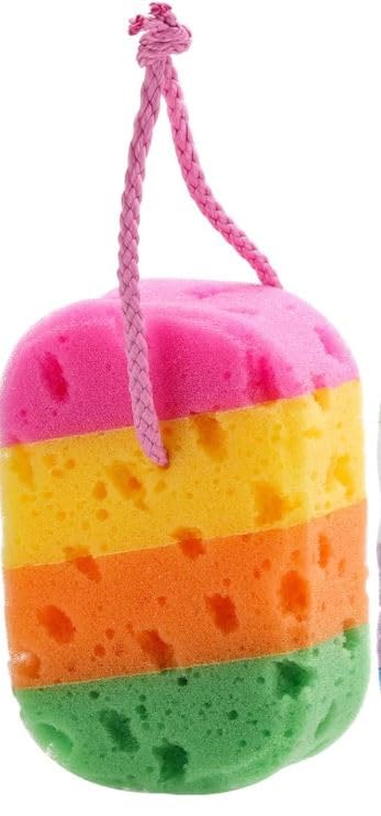 oval bath Sponge for Women Men Kids, Sponge Loofah Body Scrubber Reusable Exfoliating Bath Sponge for Body Wash Bathroom, Large Size Bathing Sponge Bathing Accessories (multicolor)