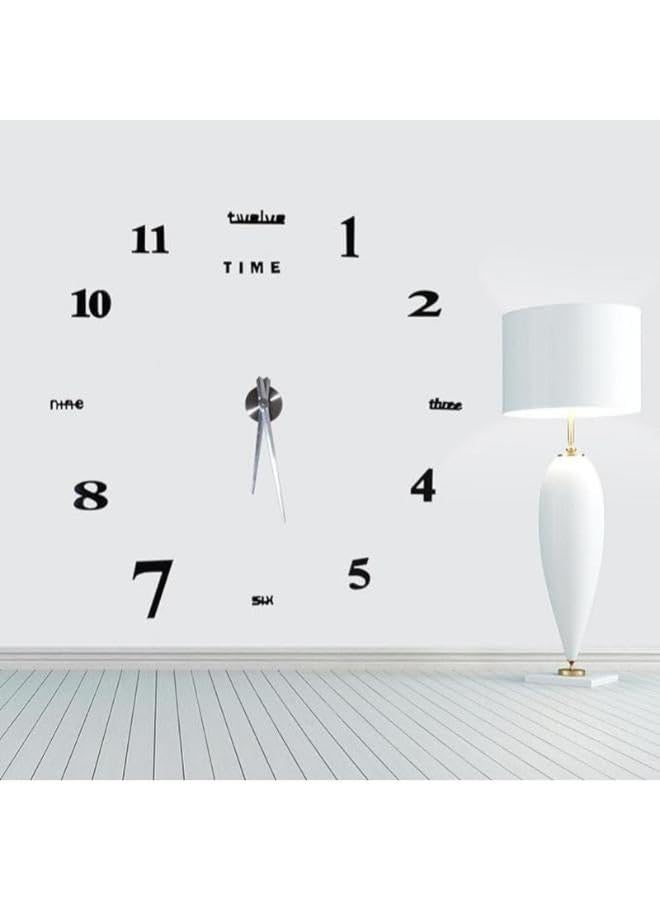 Home Gallery Large Black 3D Frameless Wall Clock