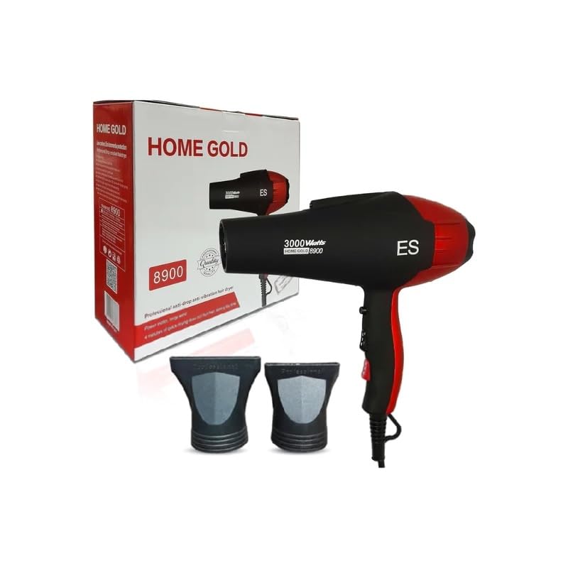 Home Gold Professional Hair Dryer Anti-Drop Hair Dryer - 3000W Power, Quick-Drying, Patented Design, Environmentally Conscious, Safety Features, Customizable Settings, Ergonomic Design, Model: 8900