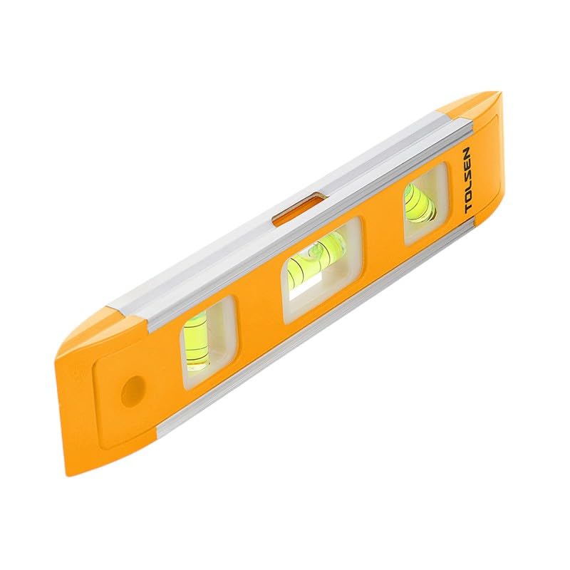 Tolsen Aluminium Mini Spirit Level, 22.5 Cm, Orange