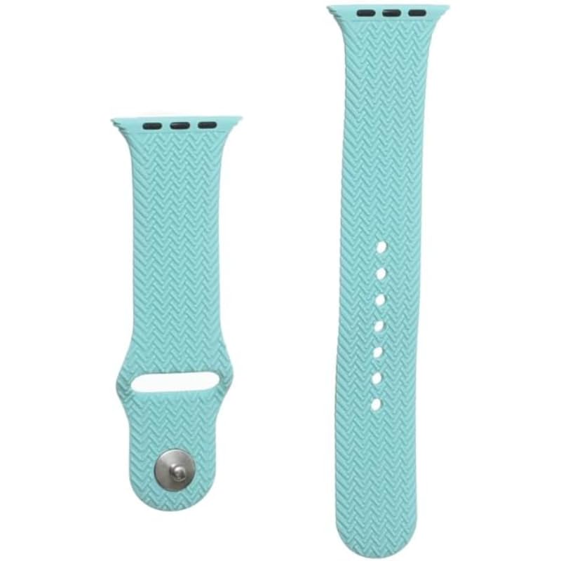Silicone Adjustable Smartwatch Replacement Wristband – Quick Release, Compatible with Apple Watches 38mm/40mm/41mm, Light Blue