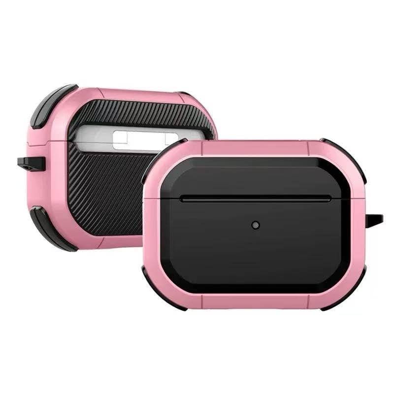 Eco for AirPods 4 Case, Compatible with AirPods 4th Generation (2024) (USB-C), Drop Protection Cover with Keychain, Litchi Faux Leather, Shock-Proof Protective Case (Pink)