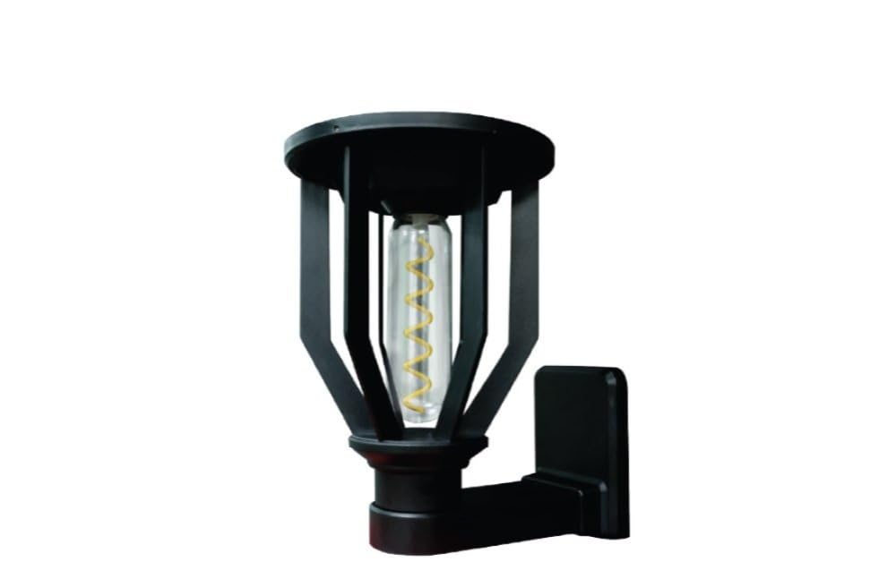 Solar Outdoor Wall Light, Black, IP65 Waterproof, Dusk to Dawn Auto On, Easy to Install