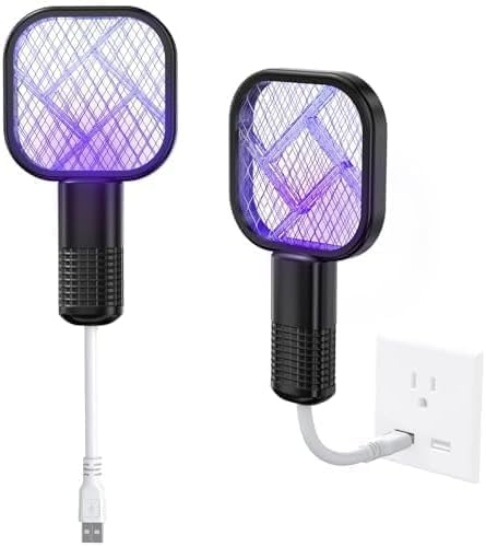 Bukela Fly Swatter, USB Mini Mosquito Swatter Portable Fly Killer Insect Killer for Pest Control Mosquito Bat for Indoor and Outdoor Use 1 Pack No Built-In Battery