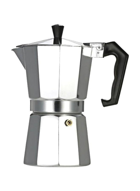 Portable 3-Cup Espresso Percolator Silver/Black