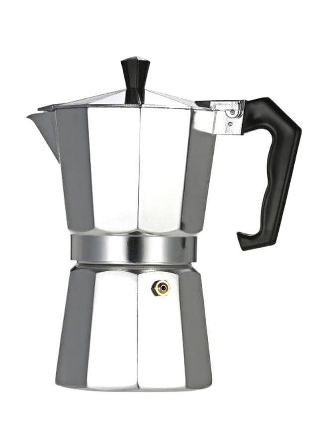 Portable 3-Cup Espresso Percolator Silver/Black