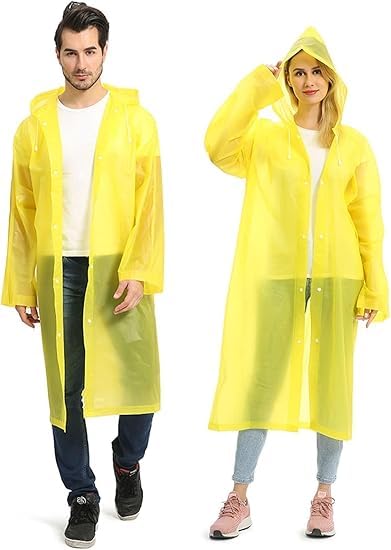 Reusable EVA Raincoat For Adults Waterproof Hooded Poncho Jacket Portable Packable Design For Travel Camping Outdoor Activities Rainwear Suit Thickened Long Rain Jacket For Men And Women