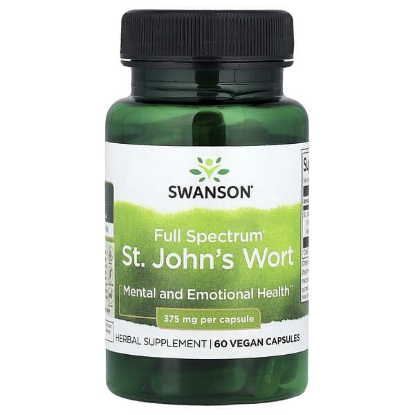 St. John's Wort Herbal Supplement – 375mg – Natural Mood & Emotional Balance Support – Plant-Based Extract – 60 Vegetarian Capsules