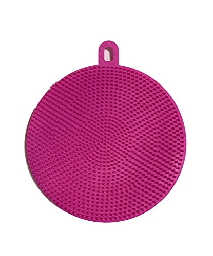 Silicone Double-Face Cleaning Sponge - (Fuchsia)