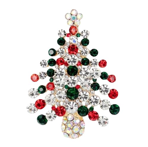 MySouq.Store 1 Pcs Christmas rhinestone cartoon animal brooch Christmas tree sleigh stars bells deer boots penguin wreath bird pin accessorie - S14