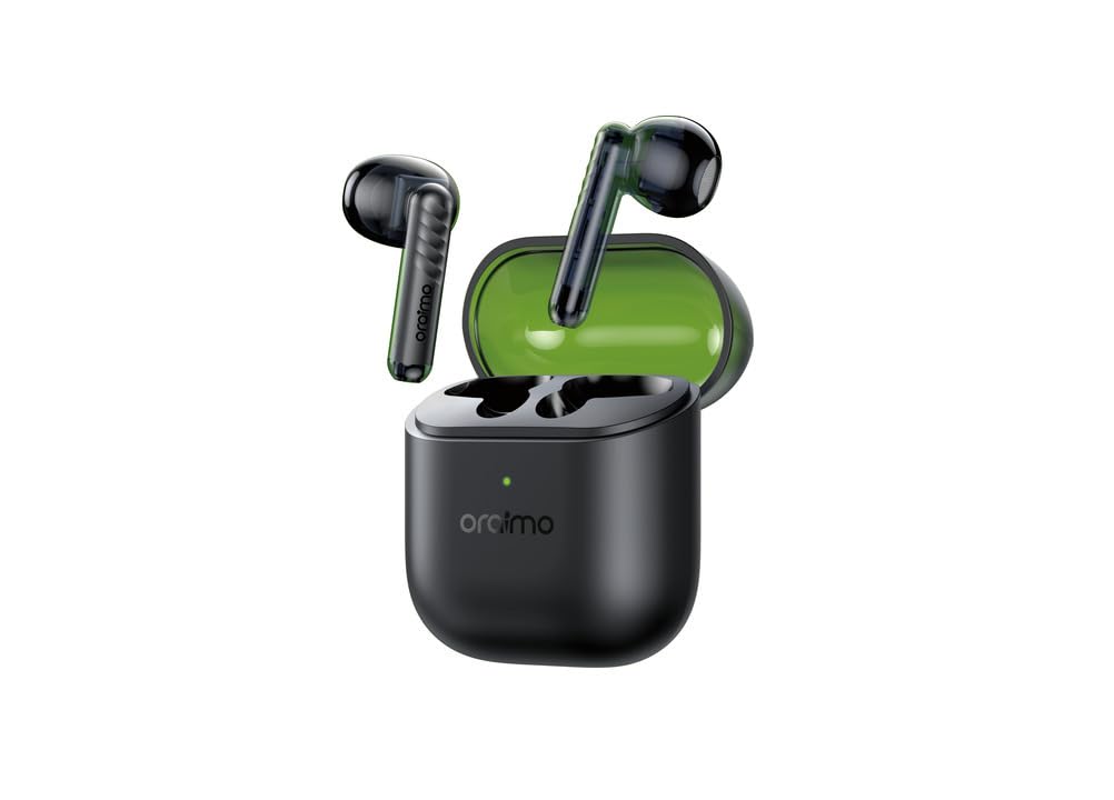 Oraimo FreePods Neo ENC Wireless Earbuds (OTW-330S) Bluetooth TWS Earphone with APP Control,50h Play Time, Anifast Fast Charging, Half-in-Ear Earbuds with Sound 360 Spatial Audio Speed – Black