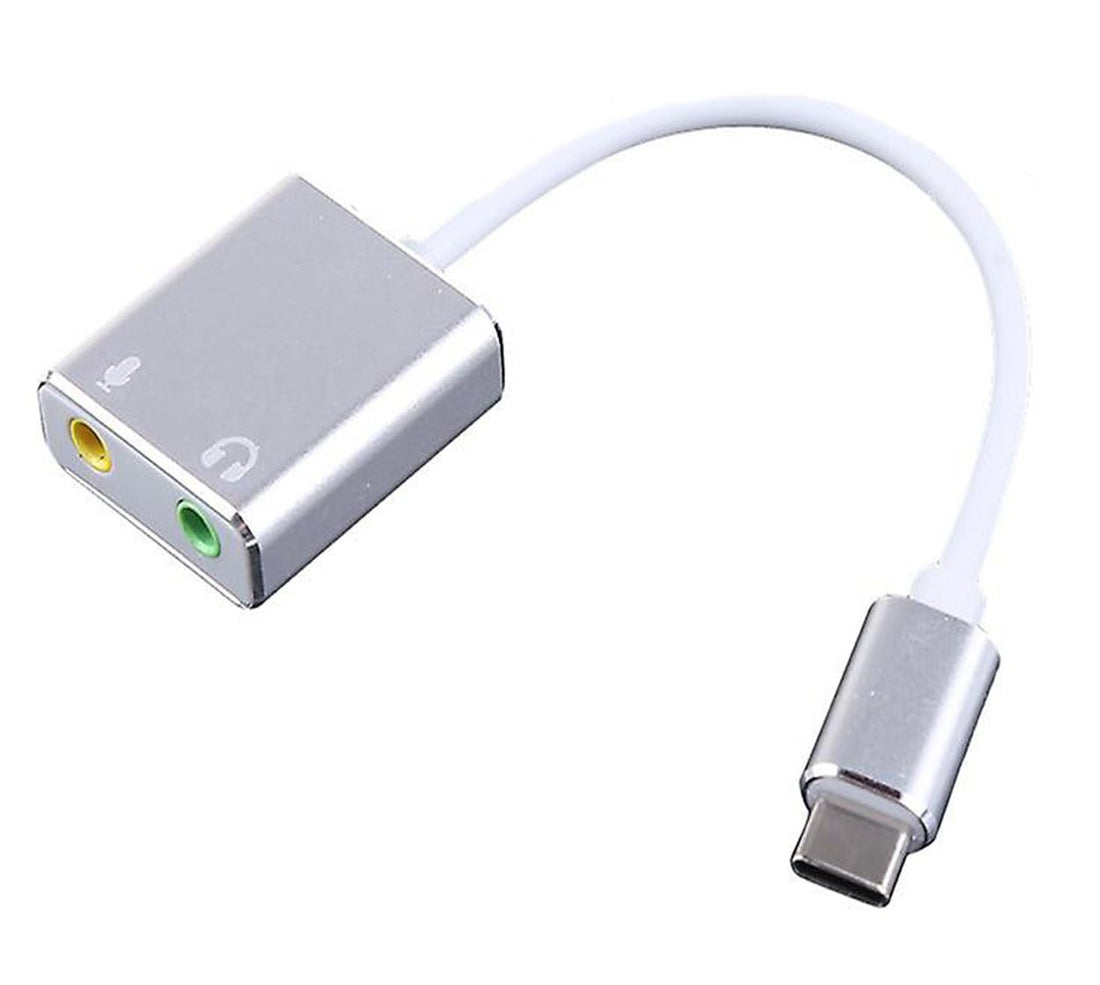 USB C to 3.5mm Headphone and Microphone AUX Adapter - 2 in 1 Audio Connector with High Quality Compatible with Laptop and Android Windows