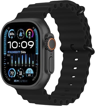 Smart Watch T2000 ultra 2, Silicone Band, Digital Display, Waterproof, Wireless Charging, with Charging Cable (Black)