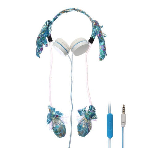 OW-33 Glossy Headphone Designed With Movable Cute Wings By Pinching Airbag And Include 3 Types Of Colorful Lights 3.5mm Jack Safety For Unisex Children - Multi Color