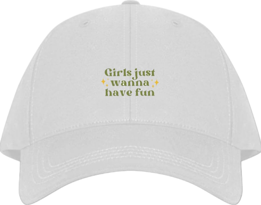 Girls just wanna have fun Plain unisex baseball cap White