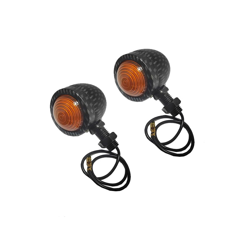 KaberTrade LED Motorcycle Turn Signal Lights Neon Effect Motorcycle Signal Kit (Carbon Black, Yellow Lighting, 2 Pieces, Code:9761)