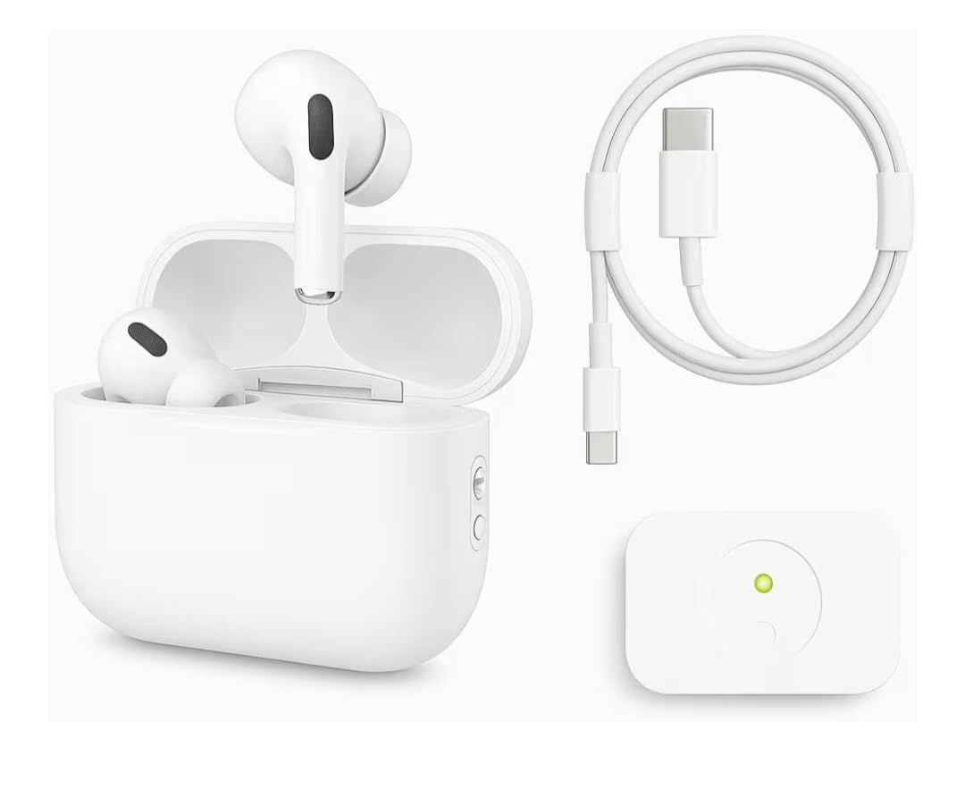 Headphones Air bod s Pro2 Wireless Bluetooth Headset-Semi original buds with Wireless Charging Case, Noise Cancelling, Compatible with iPhone, Android and All Phones, White, in Ear (PRO 2)