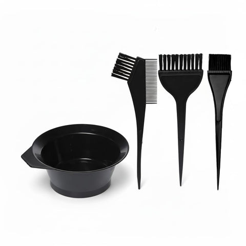 HAADI Hair Dye Set - Colouring Tint Tool Brush Kit and Bleach Mixing Bowl Set Double Sided Coloring Comb, Hair Dyeing Applicator (Black)
