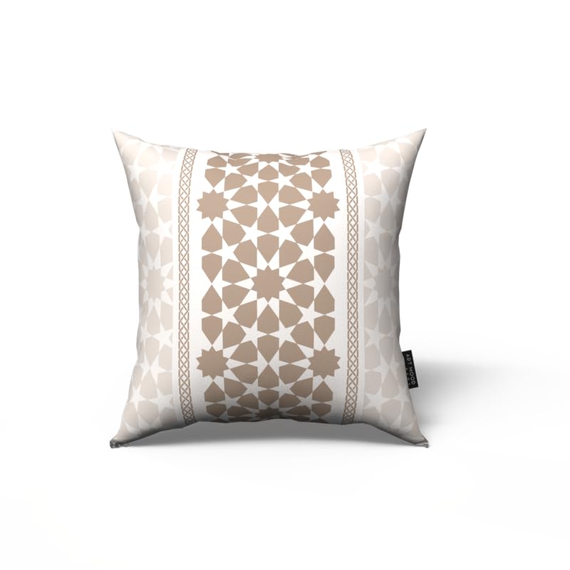 ART MOOD HOME Ramadan's Unique Oasis Velvet Cushion cover White * Beige 40W*40L