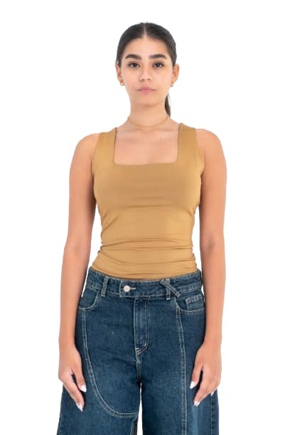 Womens Square Neck Double-Layer Tank Top BT007-CO Modern (pack of 1)