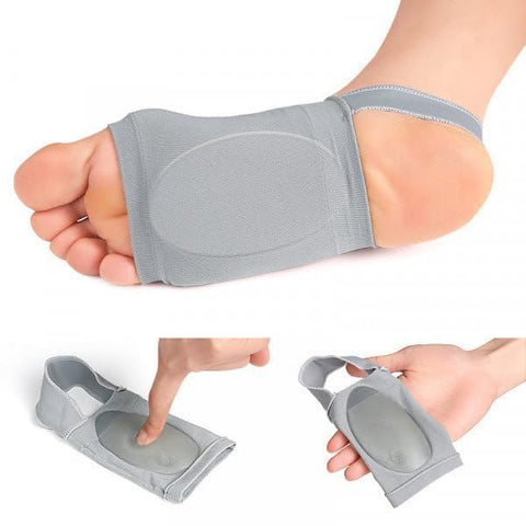 Flat Foot Arch Support for Men & Women | Medial Arch Support for Flat Feet Correction Sleeve with Cushion | Plantar Fasciitis Leg Foot Support Pain Relief Product | Free Size - 1 Pair