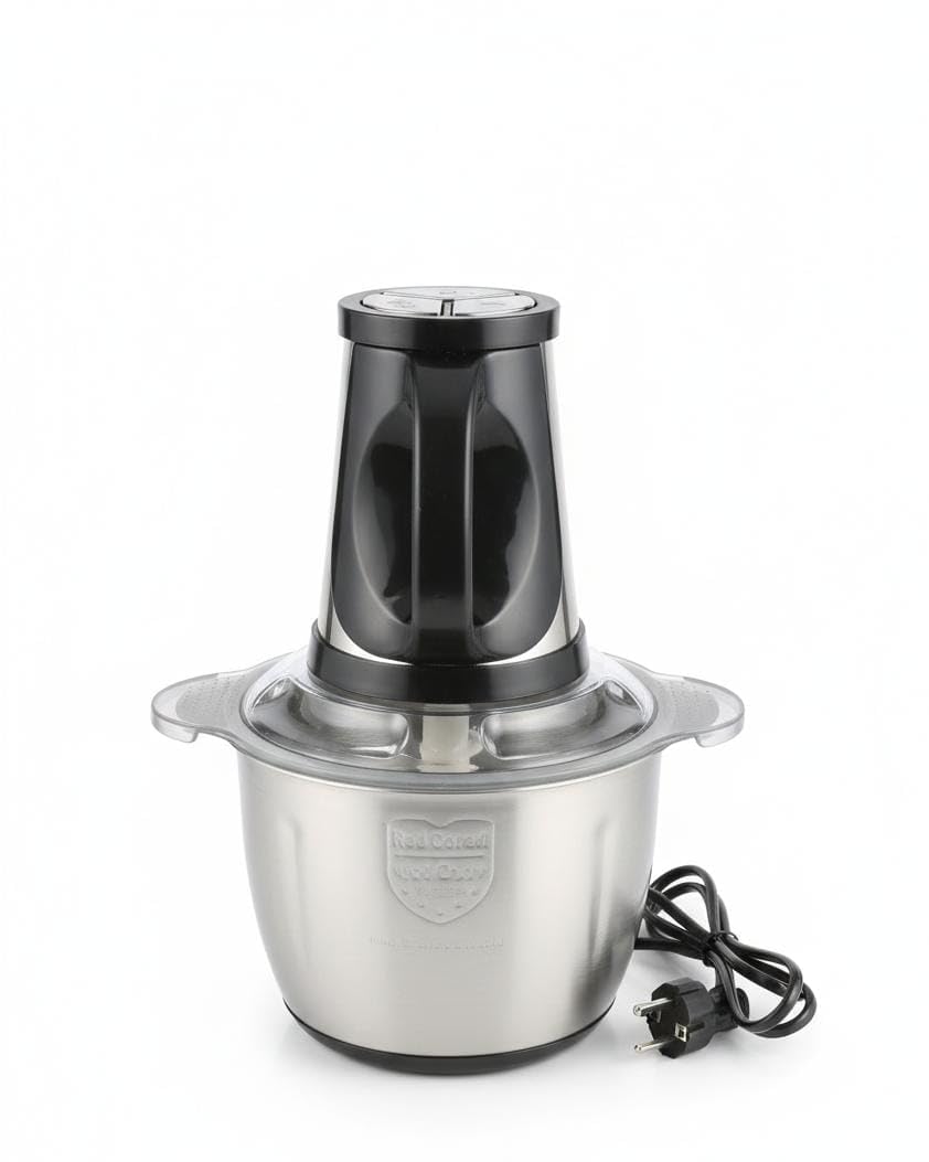 Spaceshoop Stainless Steel Electric Food Processor & Meat Grinder Multi-Purpose Chopper 2L 1 Piece Silver Small