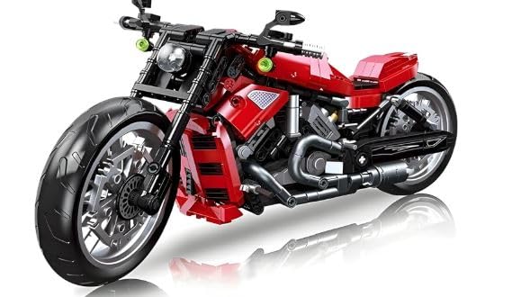 Alsafwa Jie Star Motorcycle Building Set, Plastic Construction Blocks, Ages 3+, 849 Pieces, Multicolor