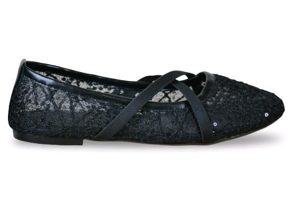 Women's Flats, beige Lace Upper with Buckle Strap, Casual Flats Shoes 252