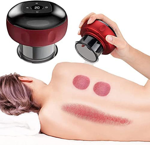 SWOPPLY Electric Cupping Set - Smart Red Light Therapy Machine With 12 Gears Vacuum Massager, Rechargeable Gua Sha Set for Back and Neck