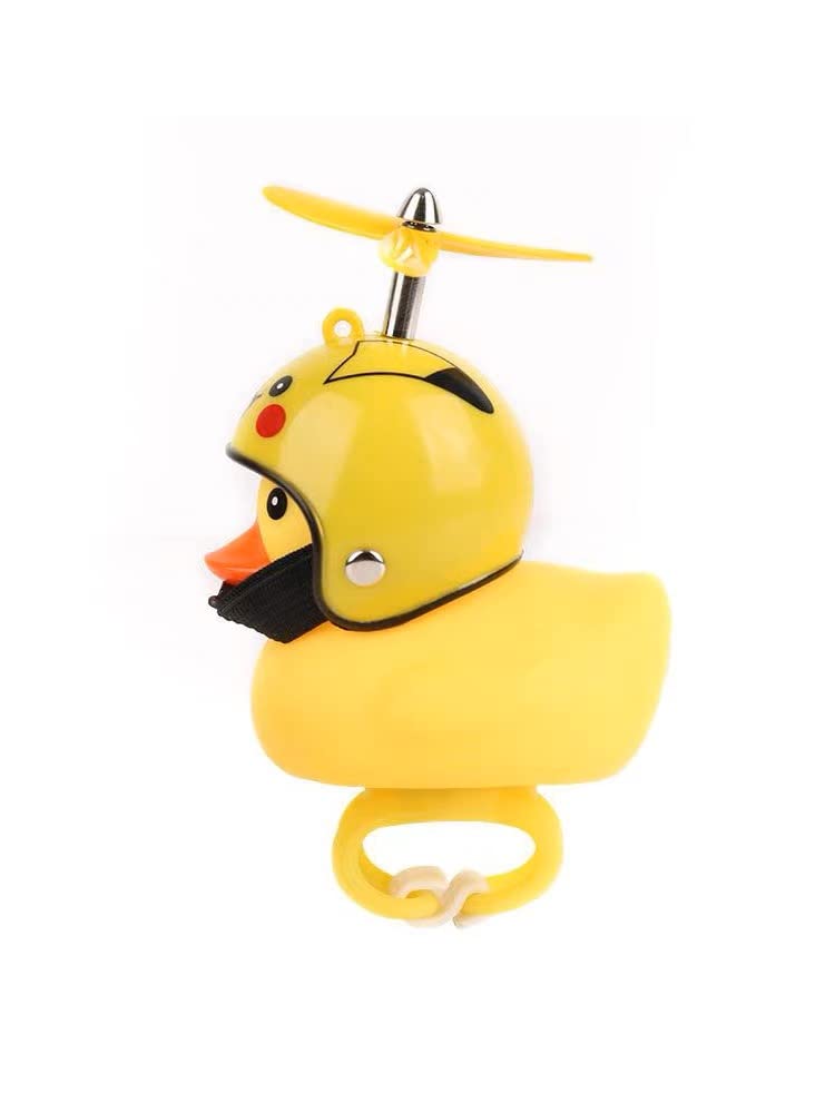 FASHION MANIA Toy Car Ornaments Yellow Duck Car Dashboard Decorations Squeeze Duck Bicycle Horns with Propeller Helmet Shark Design